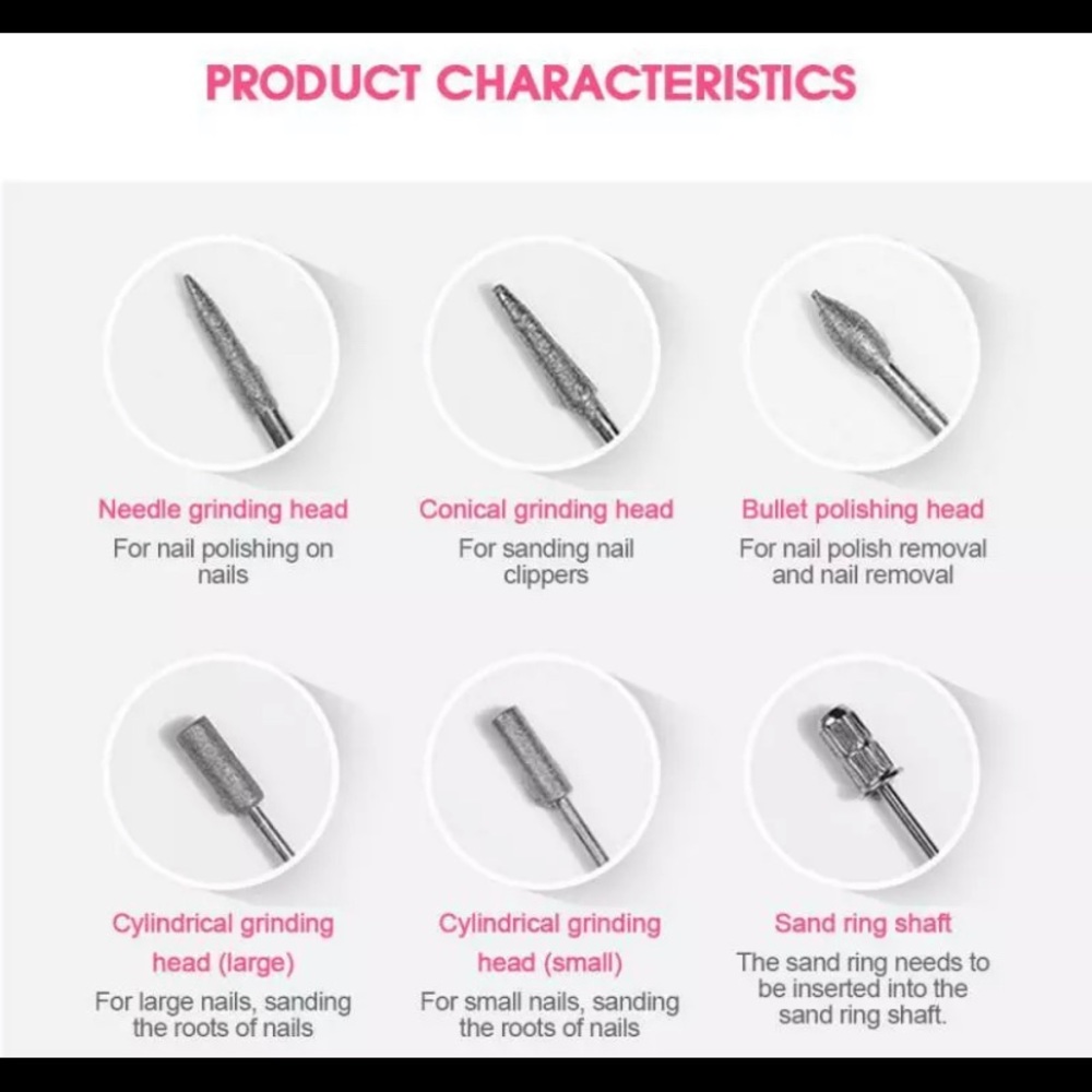 Manicure Electric Nail File Pink - Picture 6 of 9